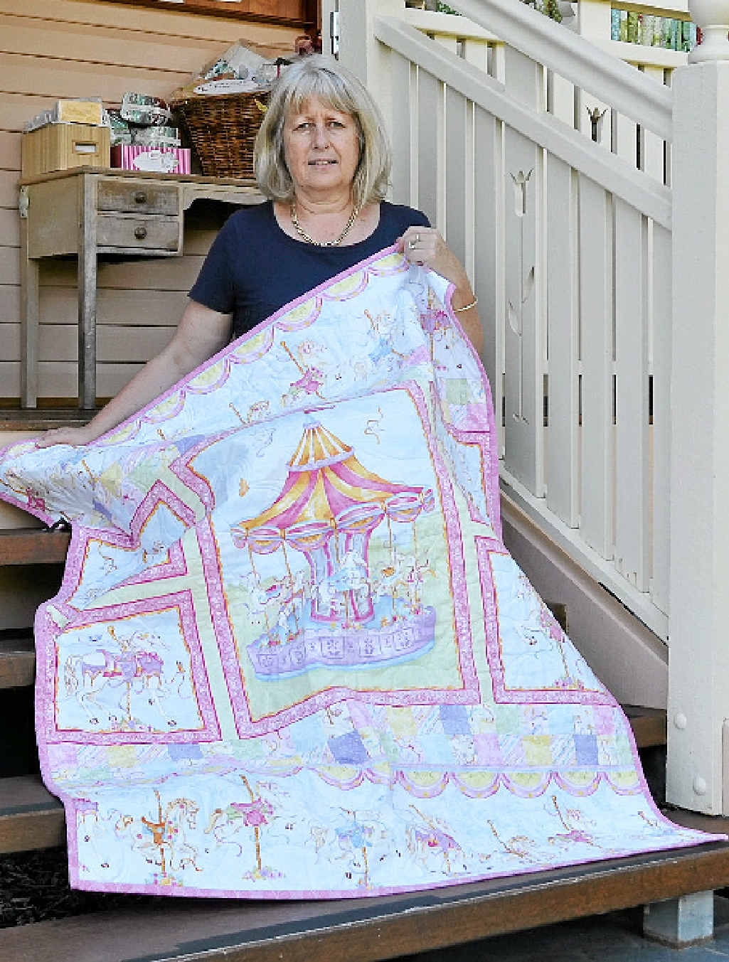 SERIOUS MESSAGE: Airing of the Quilts organiser Glenis Pugliese hopes to raise awareness of cancer as much as money. SERIOUS MESSAGE: Airing of the Quilts organiser Glenis Pugliese hopes to raise awareness of cancer as much as money.